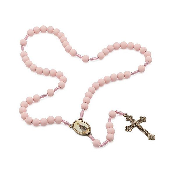 Terço de Nossa Senhora Aparecida Rosa Fosco 8mm