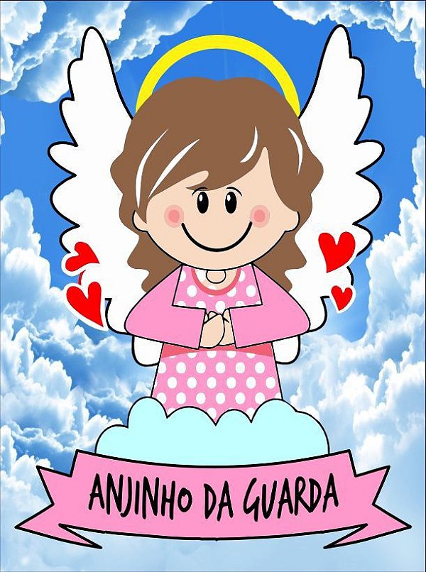 Quadro Infantil Anjinho da Guarda Menina