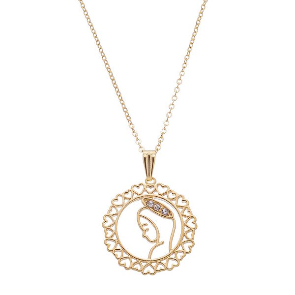 Colar de Nossa Senhora do Silêncio com Strass Folheado