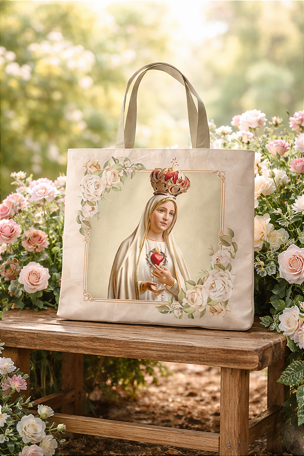 Ecobag Sacola de Nossa Senhora de Fátima de Tecido