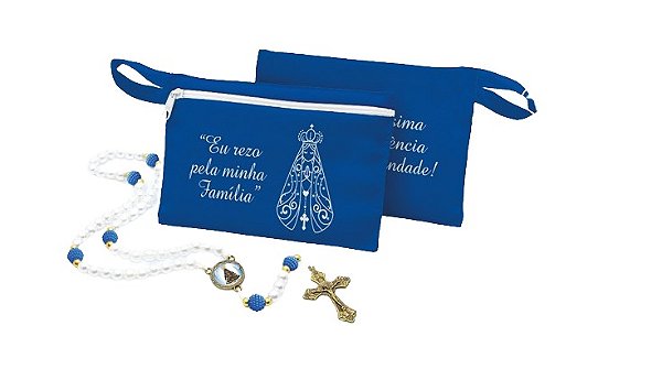 Terço de Nossa Senhora Aparecida  na Bolsinha Ziper
