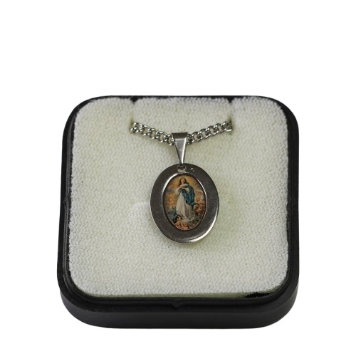 Colar Corrente Nossa Senhora da Conceição em Inox