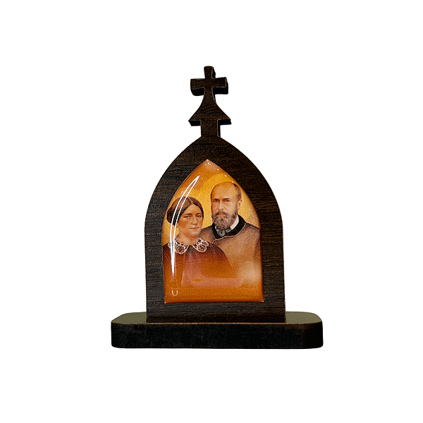 Mini Capela de São Luís e Santa Zélia Martin em MDF 7cm