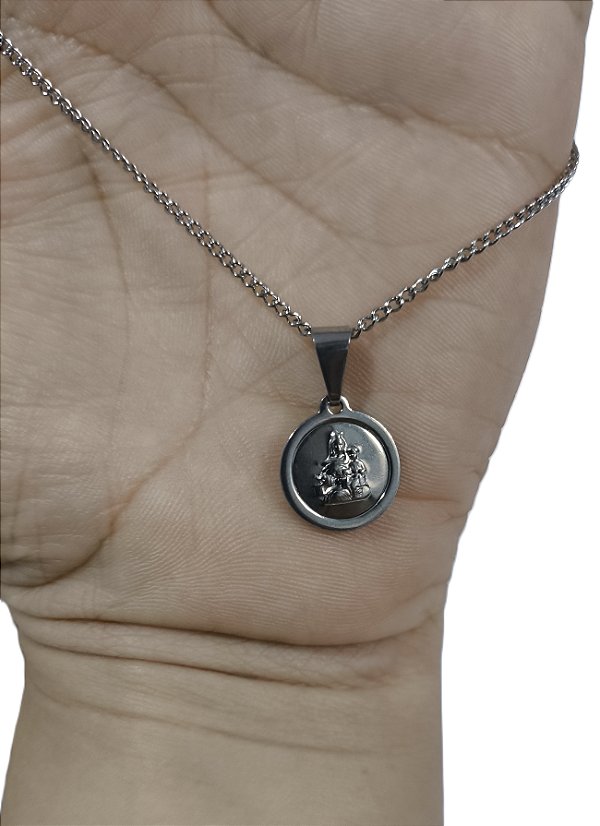 Colar Corrente de Nossa Senhora do Carmo em Inox