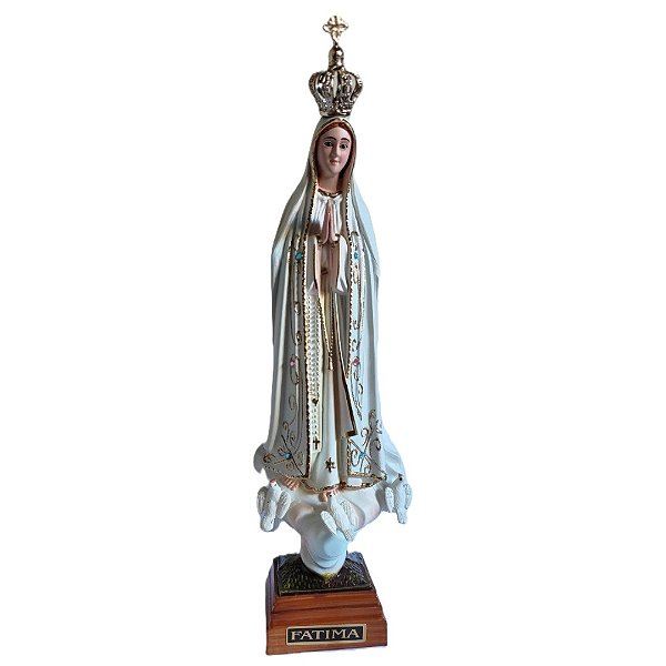 Imagem de Nossa Senhora de Fátima Resina Importada de Portugal 20cm