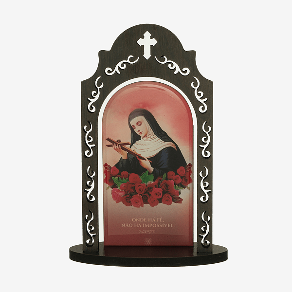 Capela de Santa Rita de Cássia em MDF e Detalhes Vazados 16cm
