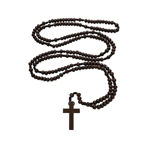 Rosário de Madeira Marrom Escuro 8mm