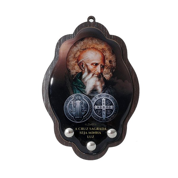Porta-Chaves de São Bento em MDF Resinado