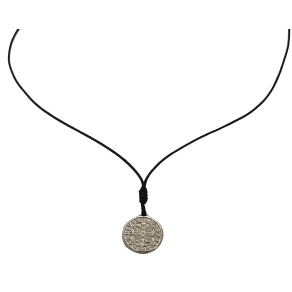 Cordão Medalha São Bento Prateado