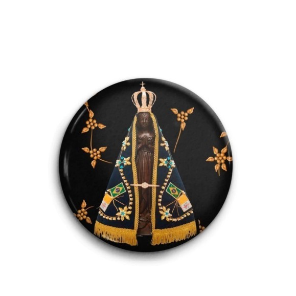 Boton Nossa Senhora Aparecida Alumínio Broche Alfinete