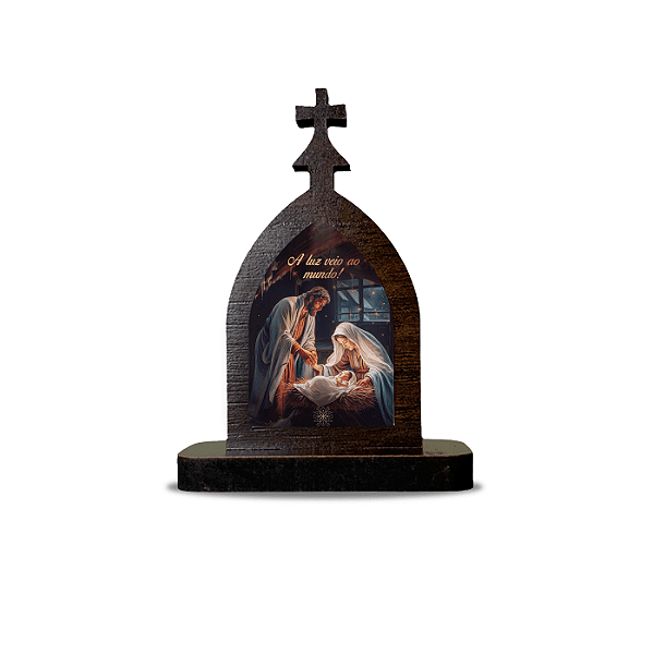 Mini Capela de Natal da Sagrada Família em MDF 7cm