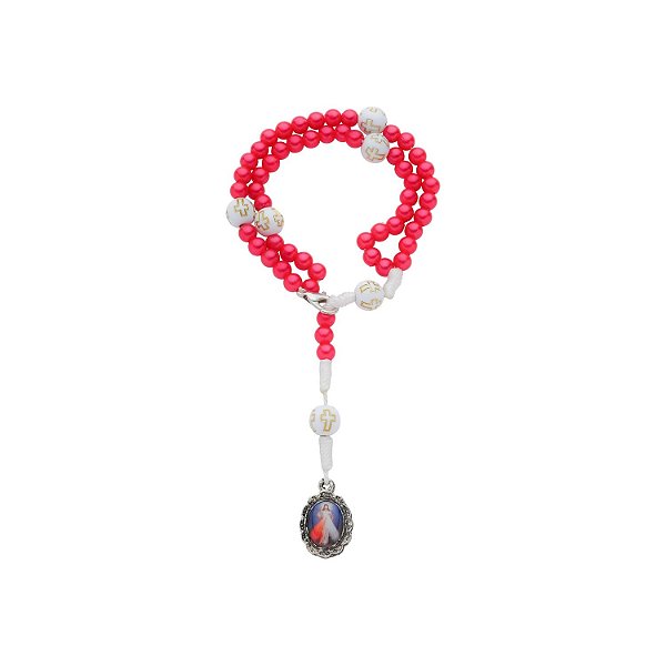 Terço de Pulso de Jesus Misericordioso Vermelho