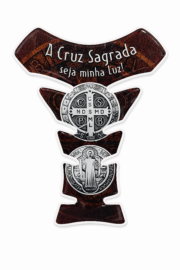 Adesivo Protetor de Tanque para Moto de São Bento detalhes Marrom