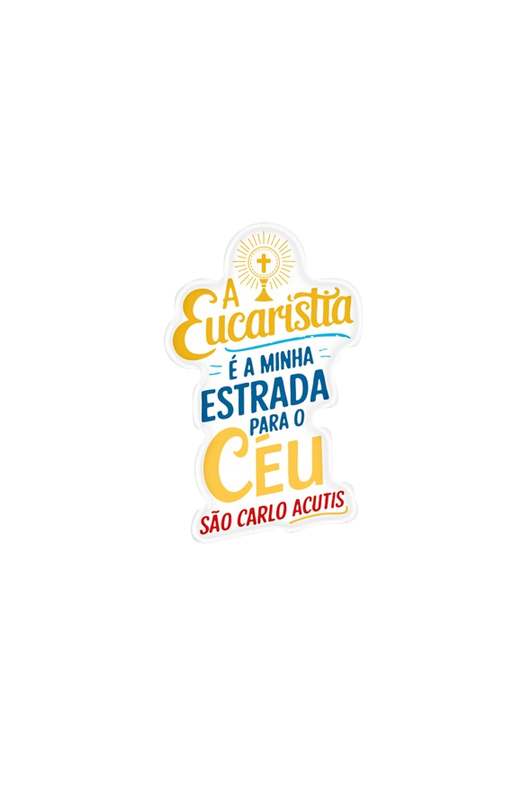 Adesivo Resinado Frase de São Carlo Acutis Frase Branco