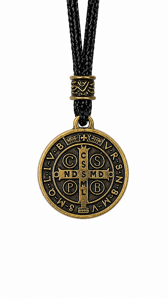 Cordão Medalha de São Bento Ouro Velho Metal