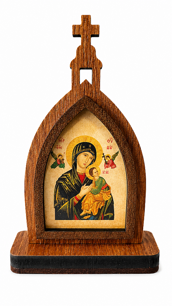 Mini Capela de Nossa Senhora do Perpétuo Socorro em MDF 10cm