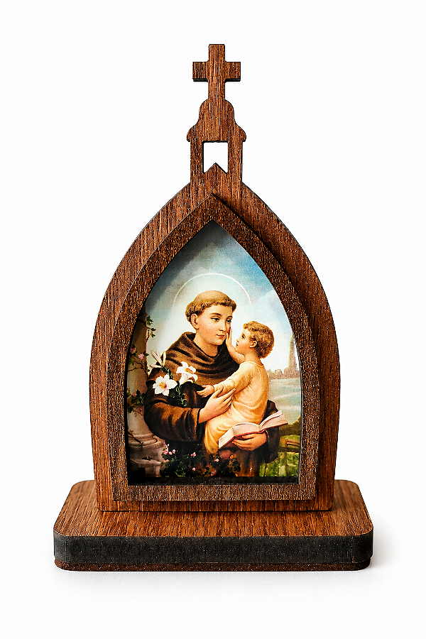 Mini Capela de Santo Antônio em MDF 10cm