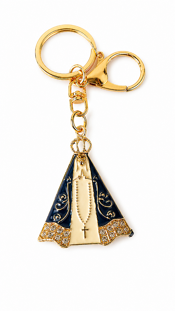 Chaveiro de Nossa Senhora Aparecida Mosquete Dourado