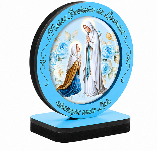 Adorno Redondo de Mesa de Nossa Senhora de Lourdes