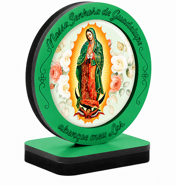 Adorno Redondo de Mesa de Nossa Senhora de Guadalupe