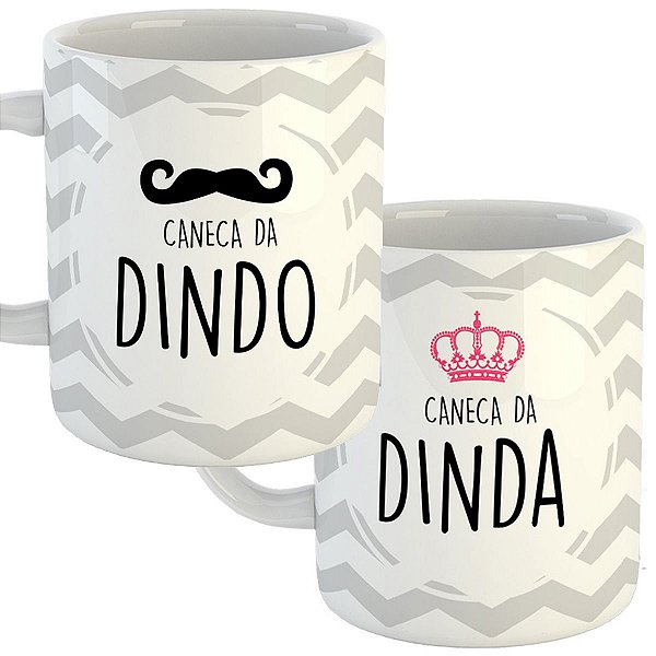 Kit c/2 canecas do dindo da dinda presente padrinho/madrinha