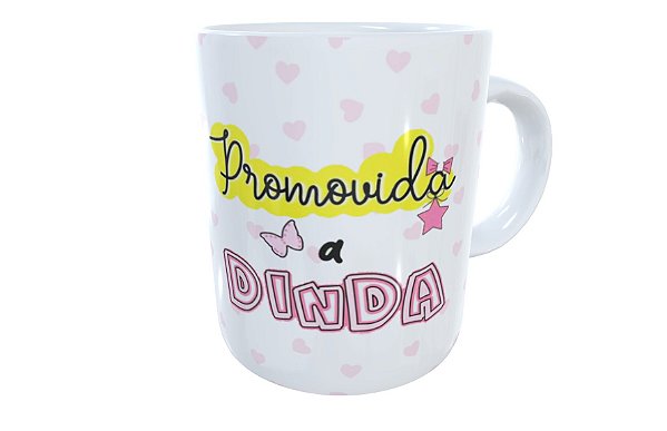 Caneca de cerâmica promovida a dinda presente