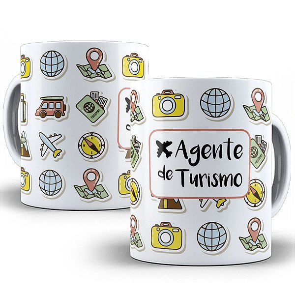Caneca profissão agente de turismo presente curso de turismo