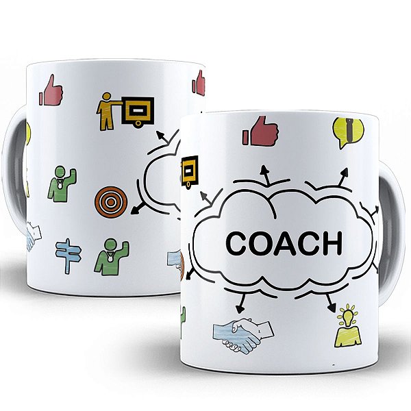 Caneca profissão coach presente criativo divertido