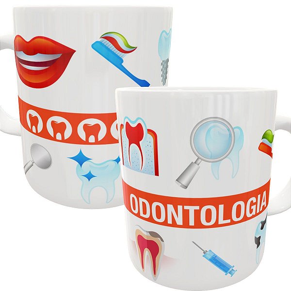 Caneca odontologia presente criativo profissão dentista
