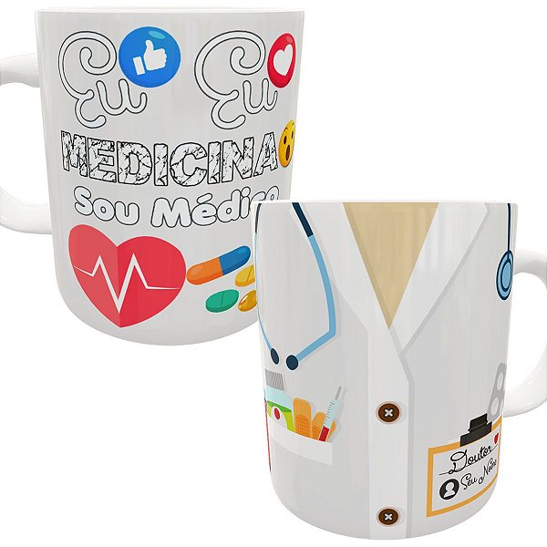 Caneca eu sou medico c/ nome personalizado presente criativo