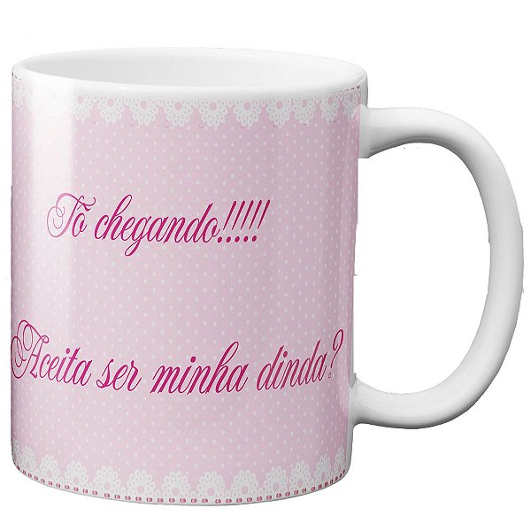 Caneca to chegando convite para madrinha batismo crisma