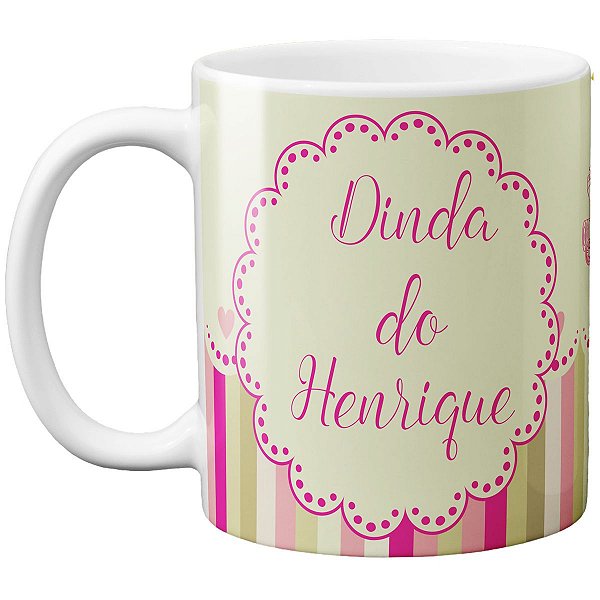 Caneca dinda do personalizado com qualquer nome presente