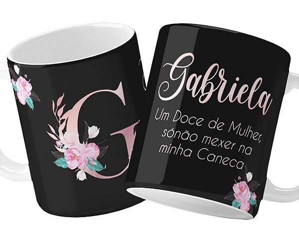 Caneca não mexa na minha caneca nome+inicial personalizado