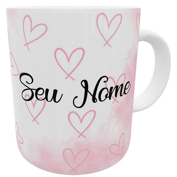 Caneca florida personalizada com qualquer nome e inicial