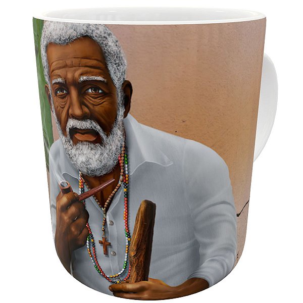 Caneca preto velho presente criativo religião candomblé