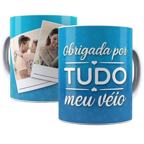 Caneca obrigado por tudo meu veio com foto dia dos pais