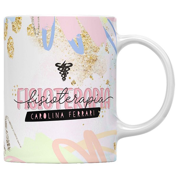 Caneca faculdade fisioterapia nome personalizado presente