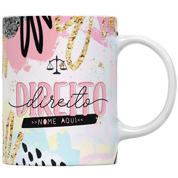 Caneca curso de direito com nome personalizado advogada