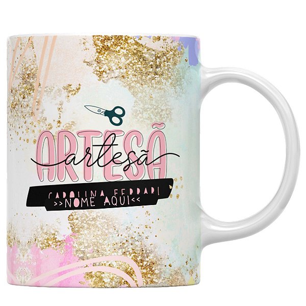 Caneca profissão artesã com qualquer nome personalizado