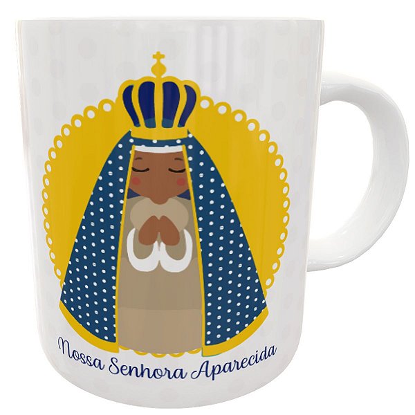 Caneca nossa senhora aparecida me de a mão presente religião
