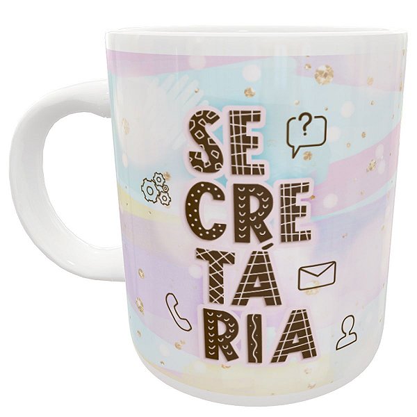 Caneca profissão secretaria presente criativo