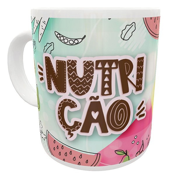 Caneca curso nutrição presente criativo nutricionista