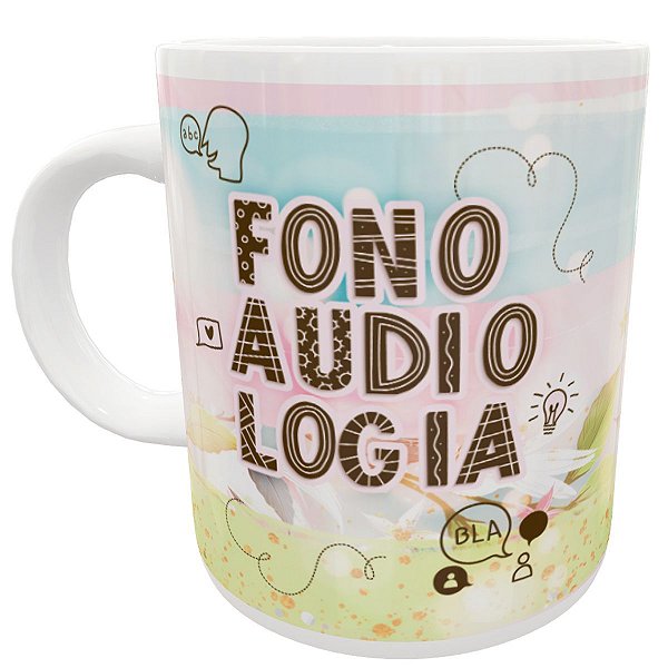 Caneca curso fonoaudiologia profissão fonoaudióloga presente