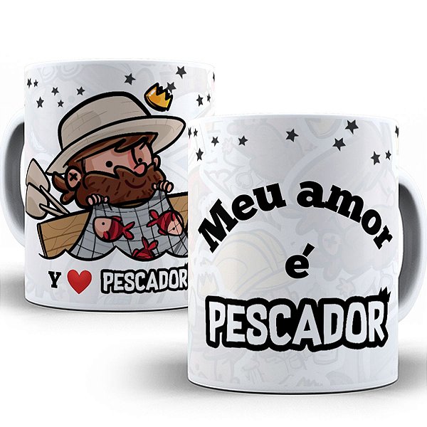 Caneca meu amor é pescador presente fofo dia dos namorados