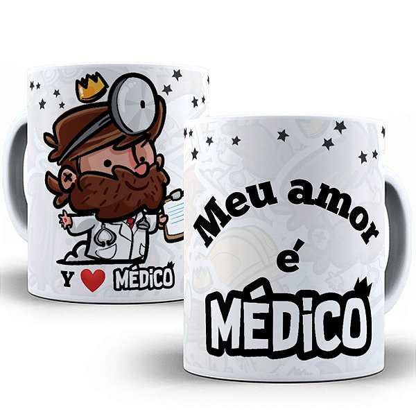 Caneca meu amor é médico presente fofo dia dos namorados