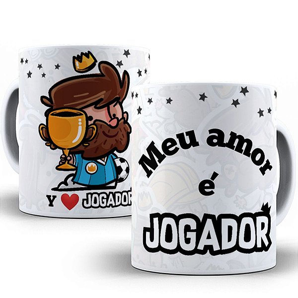 Caneca meu amor é jogador presente fofo dia dos namorados