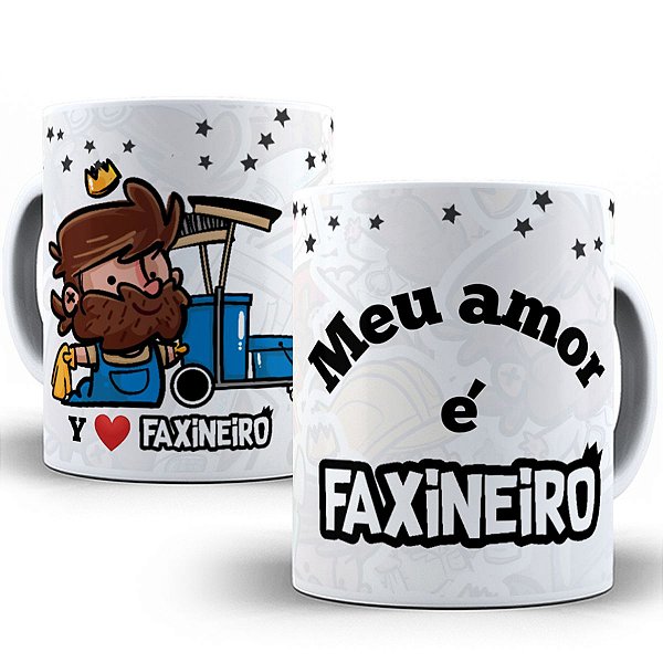 Caneca meu amor é faxineiro presente fofo dia dos namorados