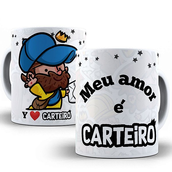 Caneca meu amor é carteiro presente fofo dia dos namorados
