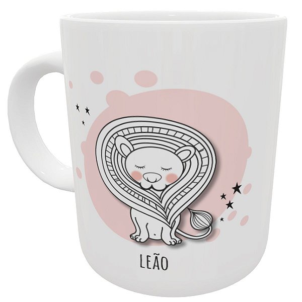 Caneca signo leão presente criativo astrologia horoscopo