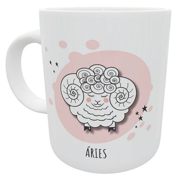 Caneca signo Áries presente criativo astrologia horoscopo
